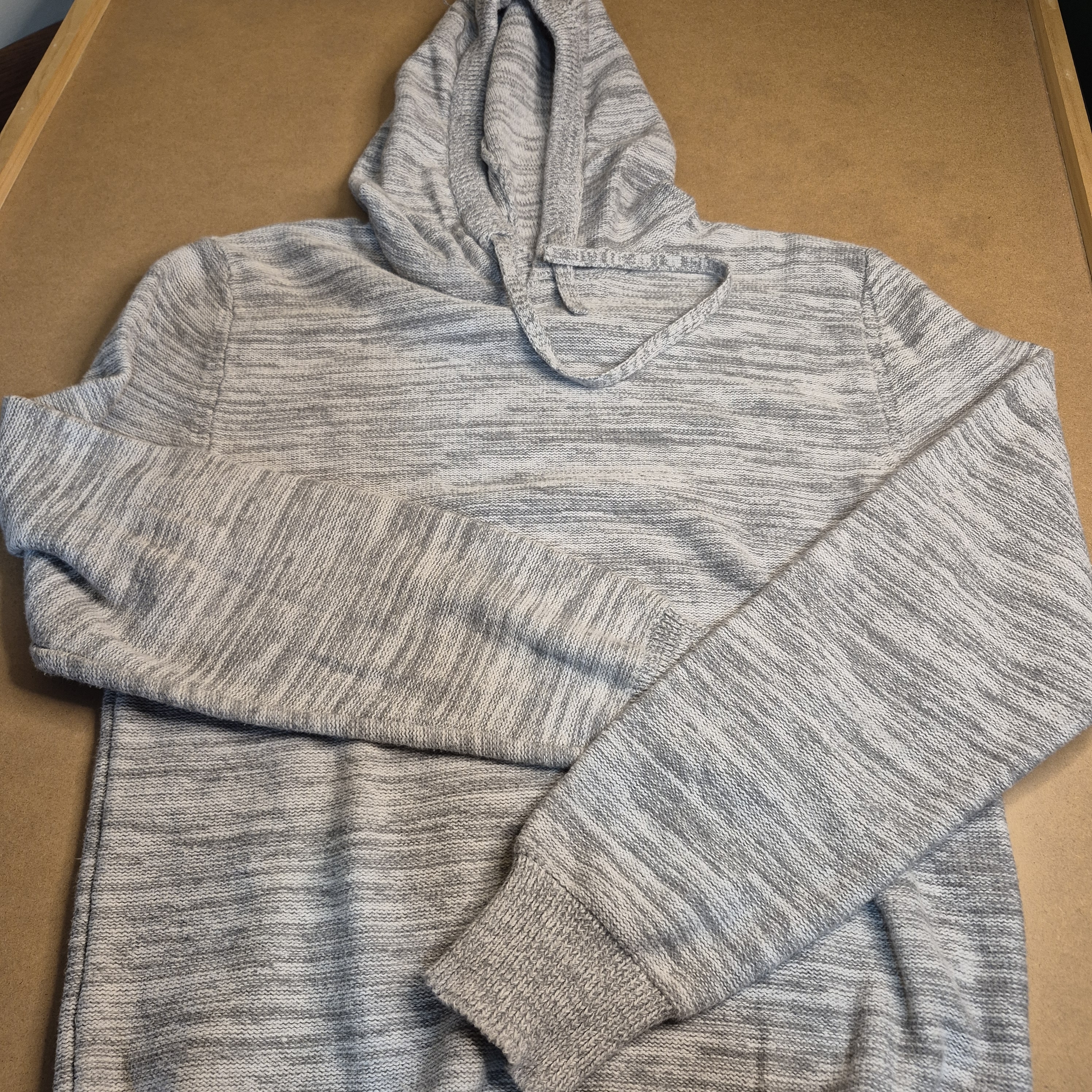 Sun + Stone Heathered Gray Knit Hooded Sweater 3213/385